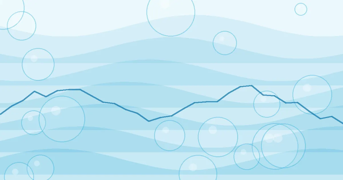 Dynamic blue splash and market line for SwissVergleich volatility education